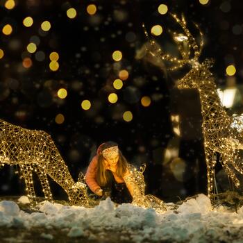 beleuchteter Adventweg